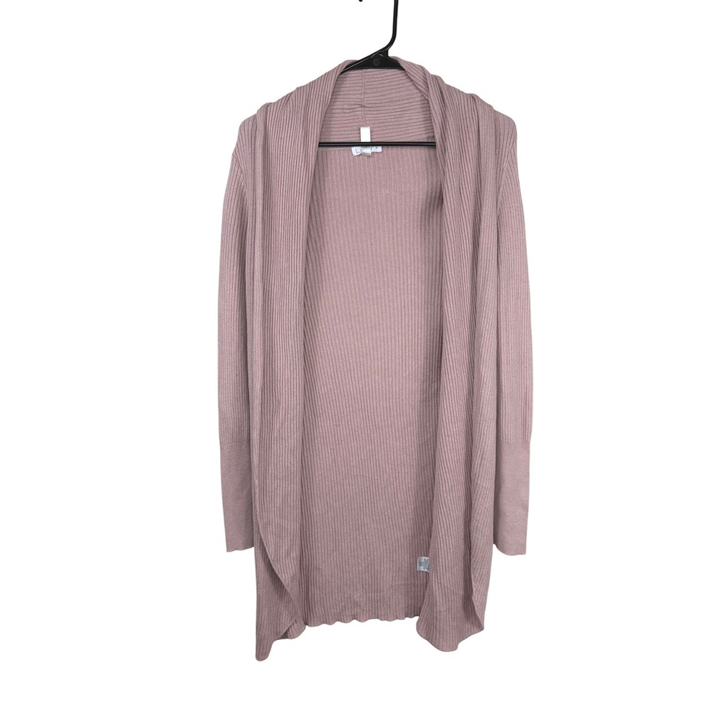 Leith Open Front Ribbed Knit Cardigan Duster Pink Women's Size Xsmall Boho